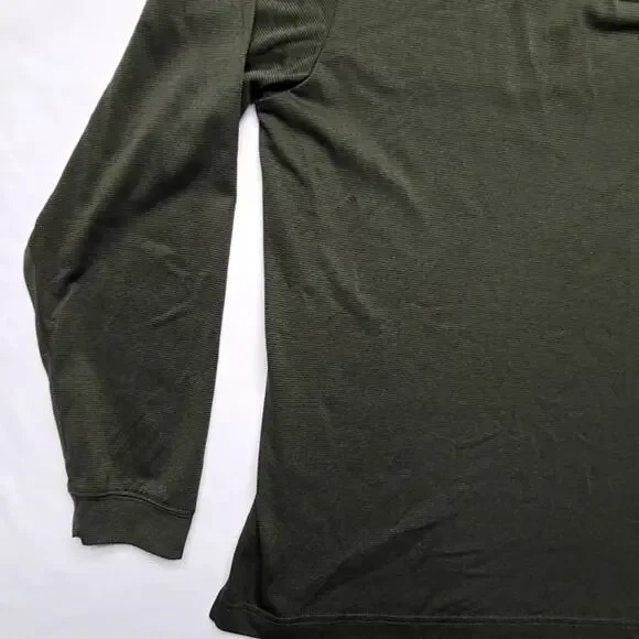 PGA Tour Shirt Long Sleeve Polo Striped Dark Green Mens Large Golf Top - Picture 4 of 8